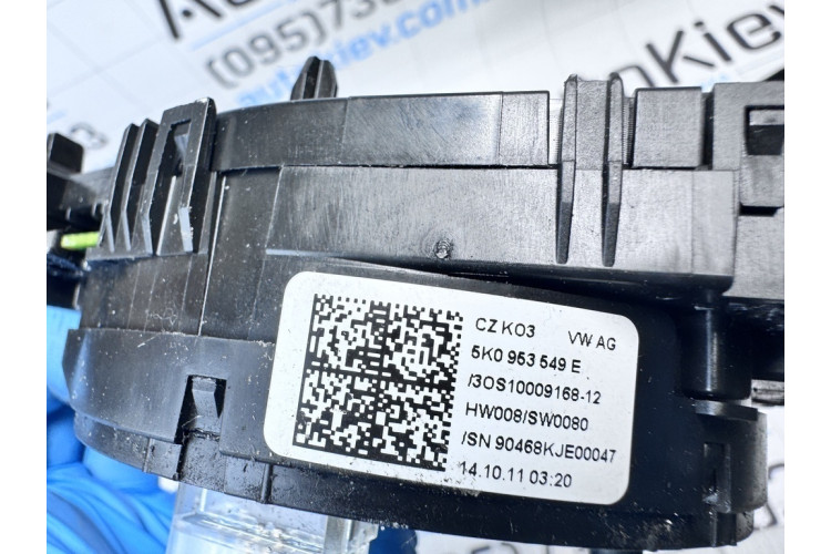 Кільце airbag контактне, шлейф керма Volkswagen Golf VI 2009-2013 5K0953549E