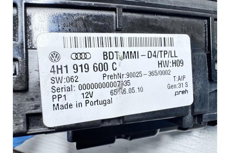 Панель управления мультимедиа с тачпадом Audi A8 S8 D4 4H 2010-2017 4H1919600C