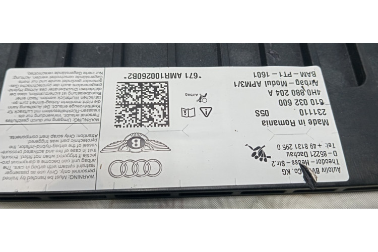 Подушка безопасности Audi A8 S8 D4 4H 2010-2017 4H0880204A Подушка безопасности Audi A8 S8 D4 4H 2010-2017 4H0880204A