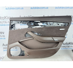 Карта двери задняя правая алькантара коричневая кожа Audi A8 D4 2010-2017 Design selection Long