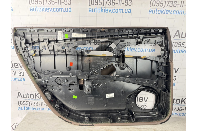 Карта двери задняя правая алькантара коричневая кожа Audi A8 D4 2010-2017 Design selection Long 4h4868068