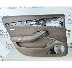 Карта двери задняя левая алькантара коричневая кожа Audi A8 D4 2010-2017 Design selection Long 