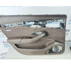 Карта двери задняя левая алькантара коричневая кожа Audi A8 D4 2010-2017 Design selection Long 