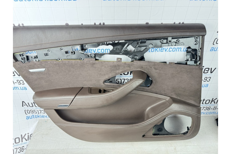 Карта дверей задня ліва алькантара коричнева шкіра Audi A8 D4 2010-2017 Design selection Long 4h4868067