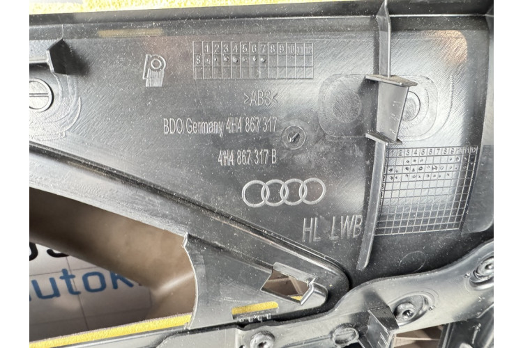 Карта дверей задня ліва алькантара коричнева шкіра Audi A8 D4 2010-2017 Design selection Long 4h4868067