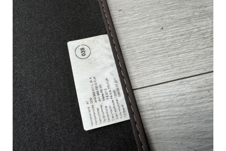 Коврики передние + задние комплект Audi A8 4H W12 2010-2017 коричневые 4h4863011l