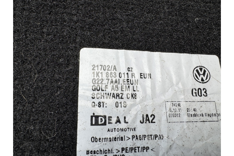 Килимки задній правий+задній лівий+передній правий Volkswagen Golf 6-7 1k1863011r