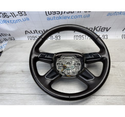 Руль коричневый кожа без airbag Audi A8 D4 w12