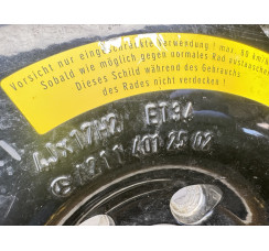 Колесо запасное запаска докатка Continental Mercedes W211 2002-2009  155/70 R17, 4Jx17H2, ET34