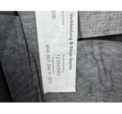 Обшивка центральной стойки левая коричневая Audi A8 D4  2010-2017