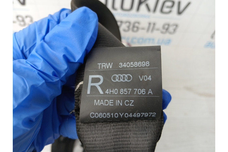 Ремінь безпеки передній Audi A8 S8 D4 4H 2010-2017 4H0857706A Ремінь безпеки передній Audi A8 S8 D4 4H 2010-2017 4H0857706A