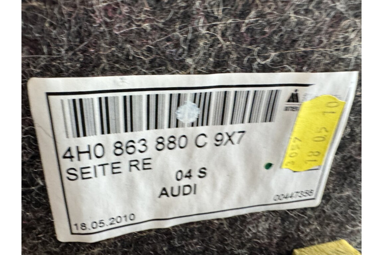 Обшивка карта багажника правая Audi A8 D4 2010-2017 4H0863880c Обшивка карта багажника правая Audi A8 D4 2010-2017 4H0863880c