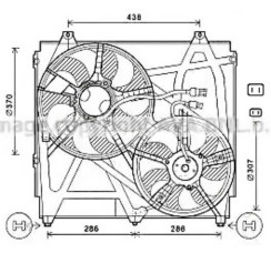 Дифузор радіатора в зборі з мотором та крильчаткою Kia Sorento 2002-2009